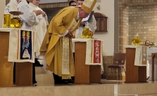 Archbishop Christopher during the consecration of the Oil of Chrism