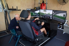 Frank  Lincoln and Renee Mitchell take part in driver training at Lumen Christi Catholic College.
