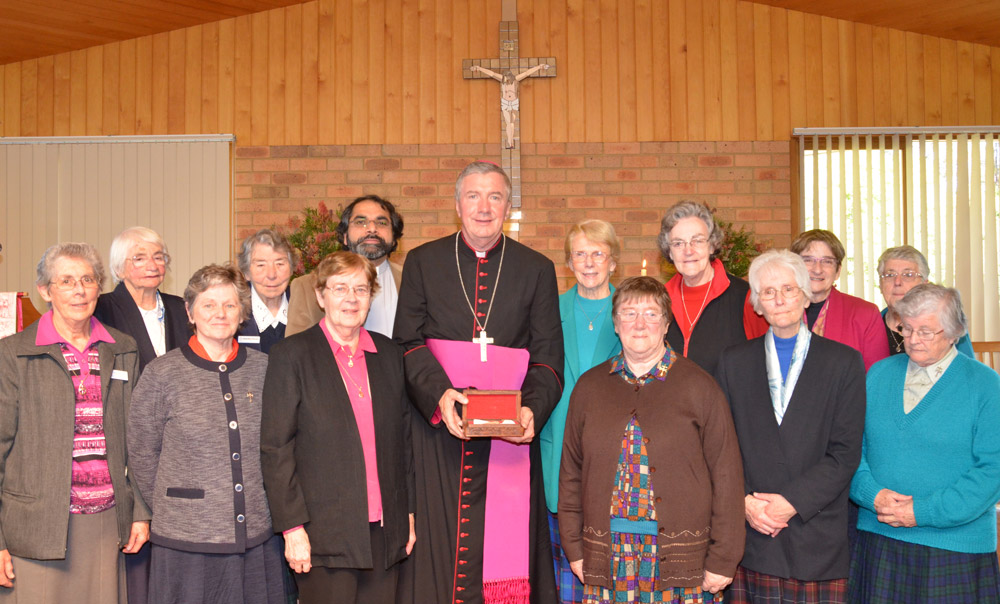 Archbishop Christopher Prowse taking part in the Mary MacKillop pilgrimage to Eden.