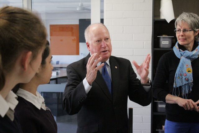 ACT Minister, Mick Gentleman, at Merici College. Photo supplied.