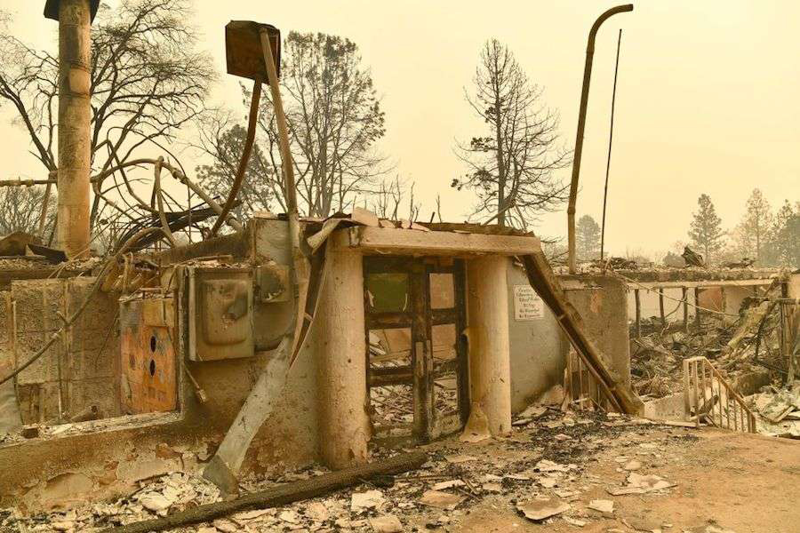 Paradise Elementary School was damaged in the 2018 California fires. Photo: Josh Edelson AFP Getty News