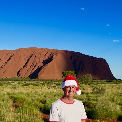 Fr Brian Matthews at Uluru.
